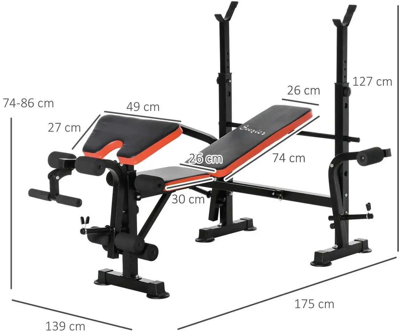 Скамья мультифункциональная HomCom A91-054V01 (Black) - 2