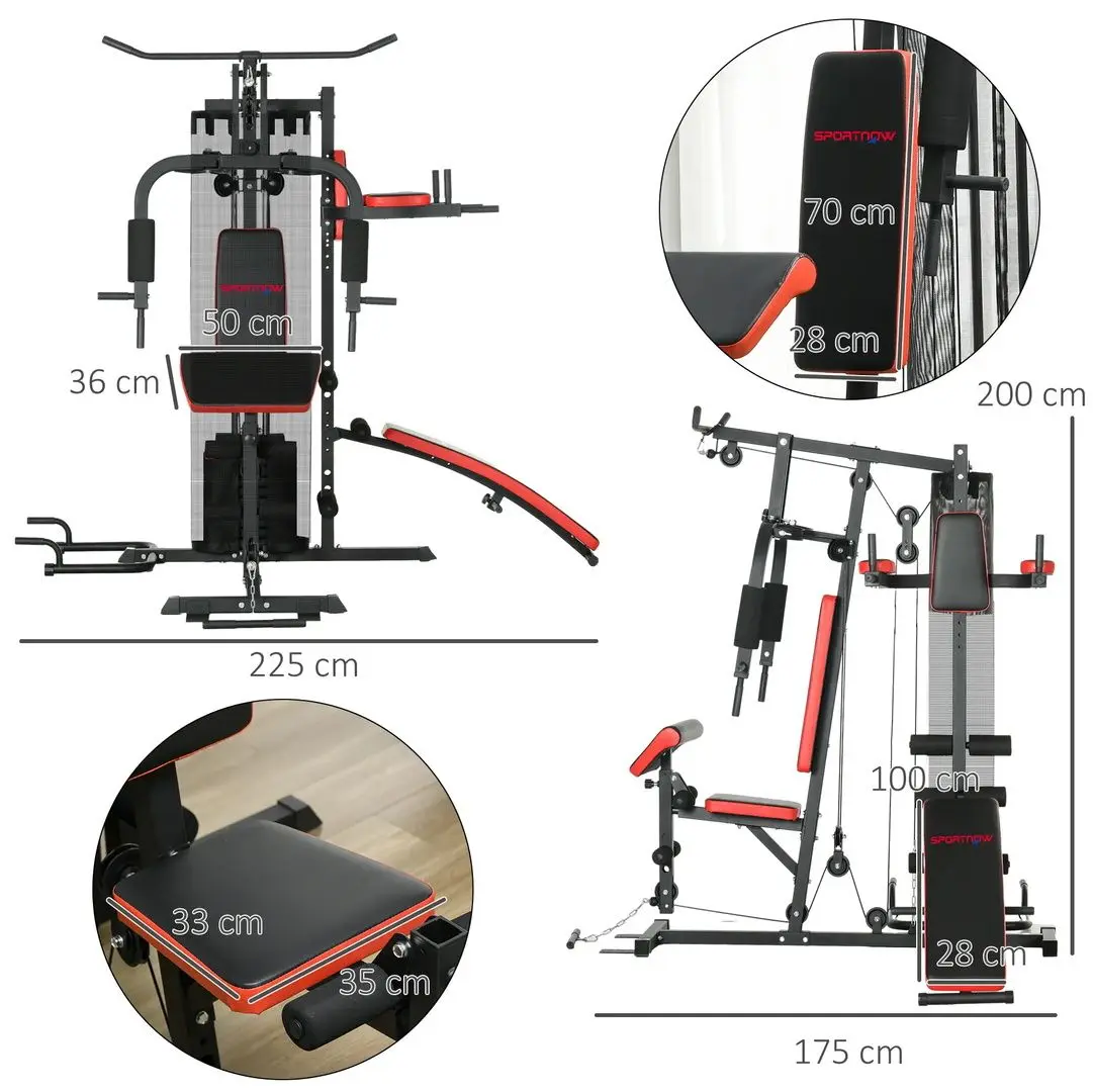 Мультифункциональный тренажер Sportnow A91-290V01BK (Black/Red)