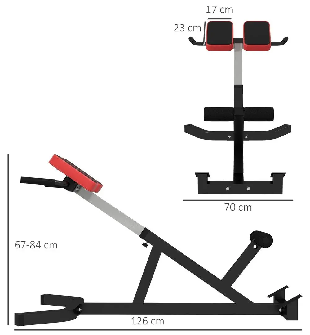Banca pentru hiperextensie Sportnow A91-288V00BK (Black)