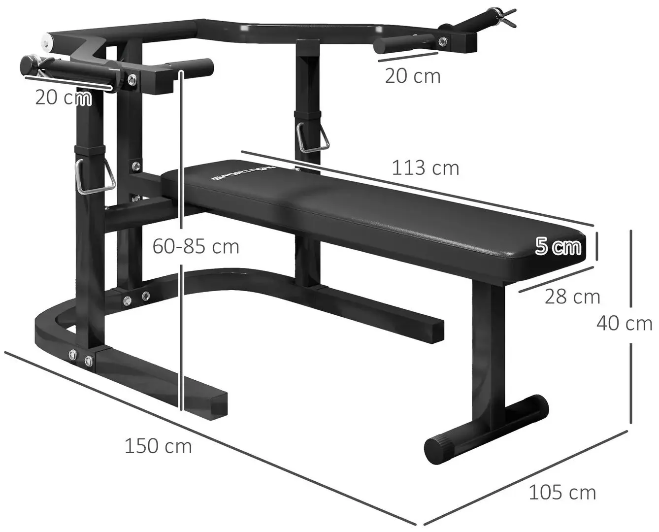 Banca powerlifting Sportnow A91-324V00BK (Black)