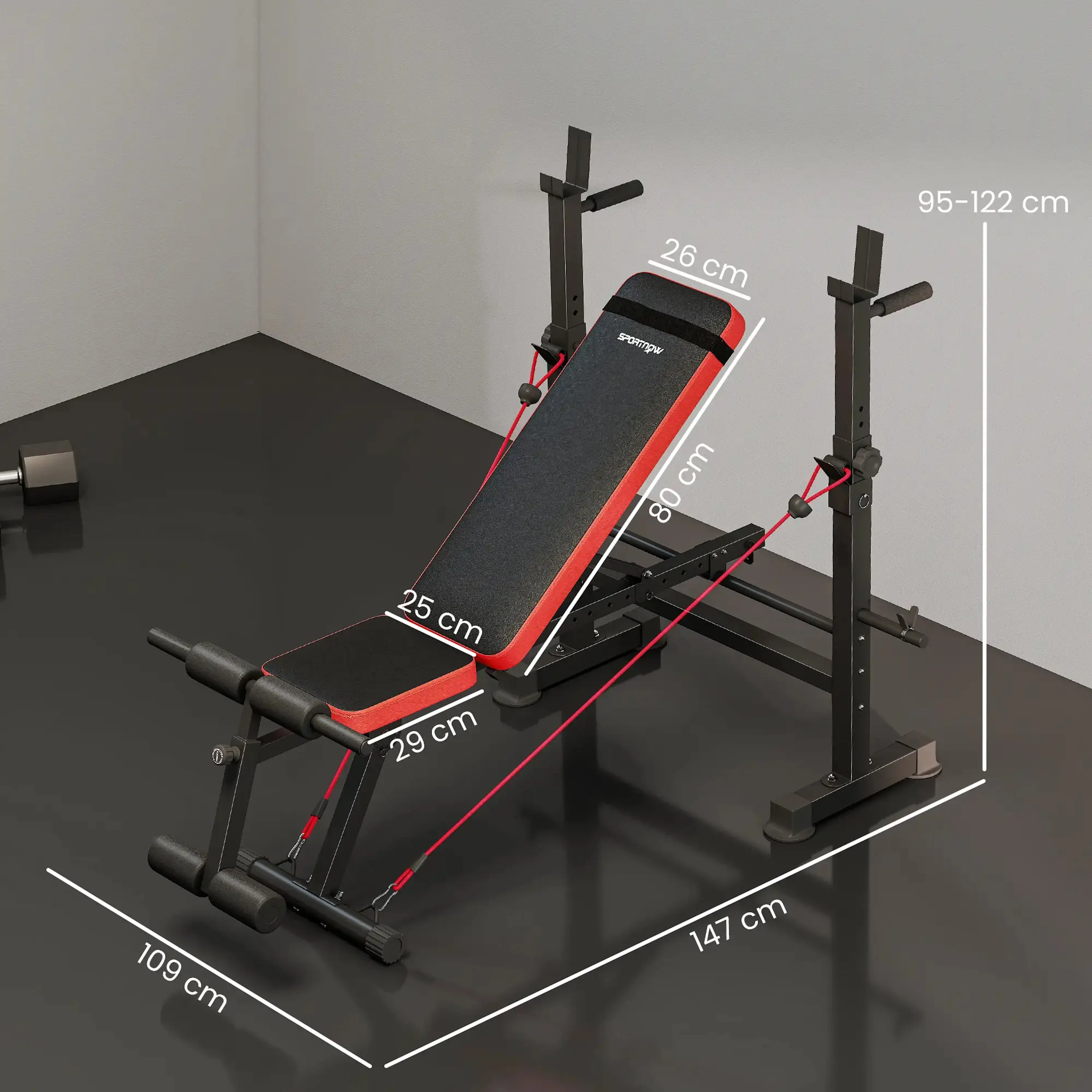 Скамья многофункциональная Sportnow A91-435V00RD (Red/Black) - 7