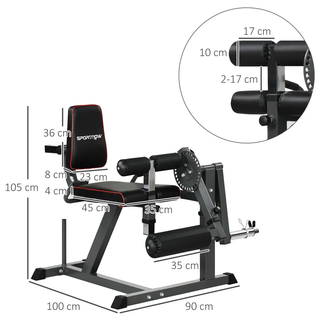 Тренажер для разгибания-сгибания ног Sportnow A91-332V00BK (Black) - 6