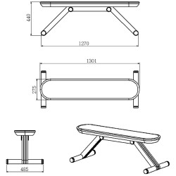 Banca dreapta TheWay Fitness LSFB-RCY (Black/Wood) Thumb