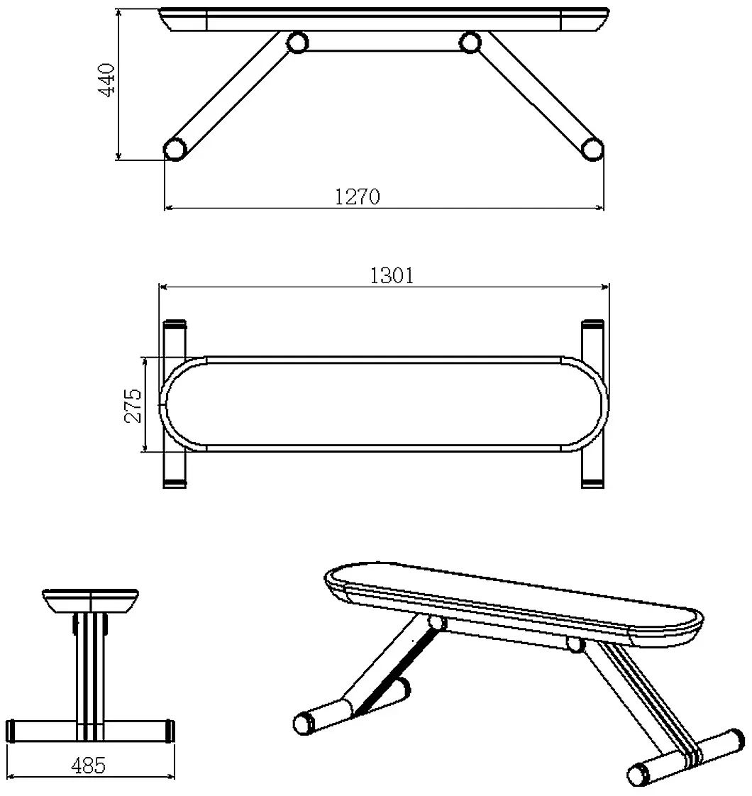 Banca dreapta TheWay Fitness LSFB-RCY (Black/Wood)