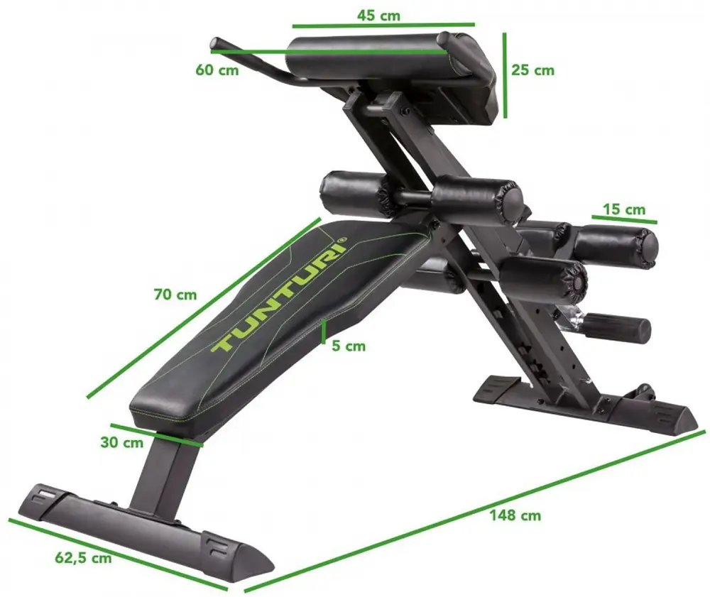 Banca pentru antrenament de forta Tunturi CT80 (Black/Green) - 2