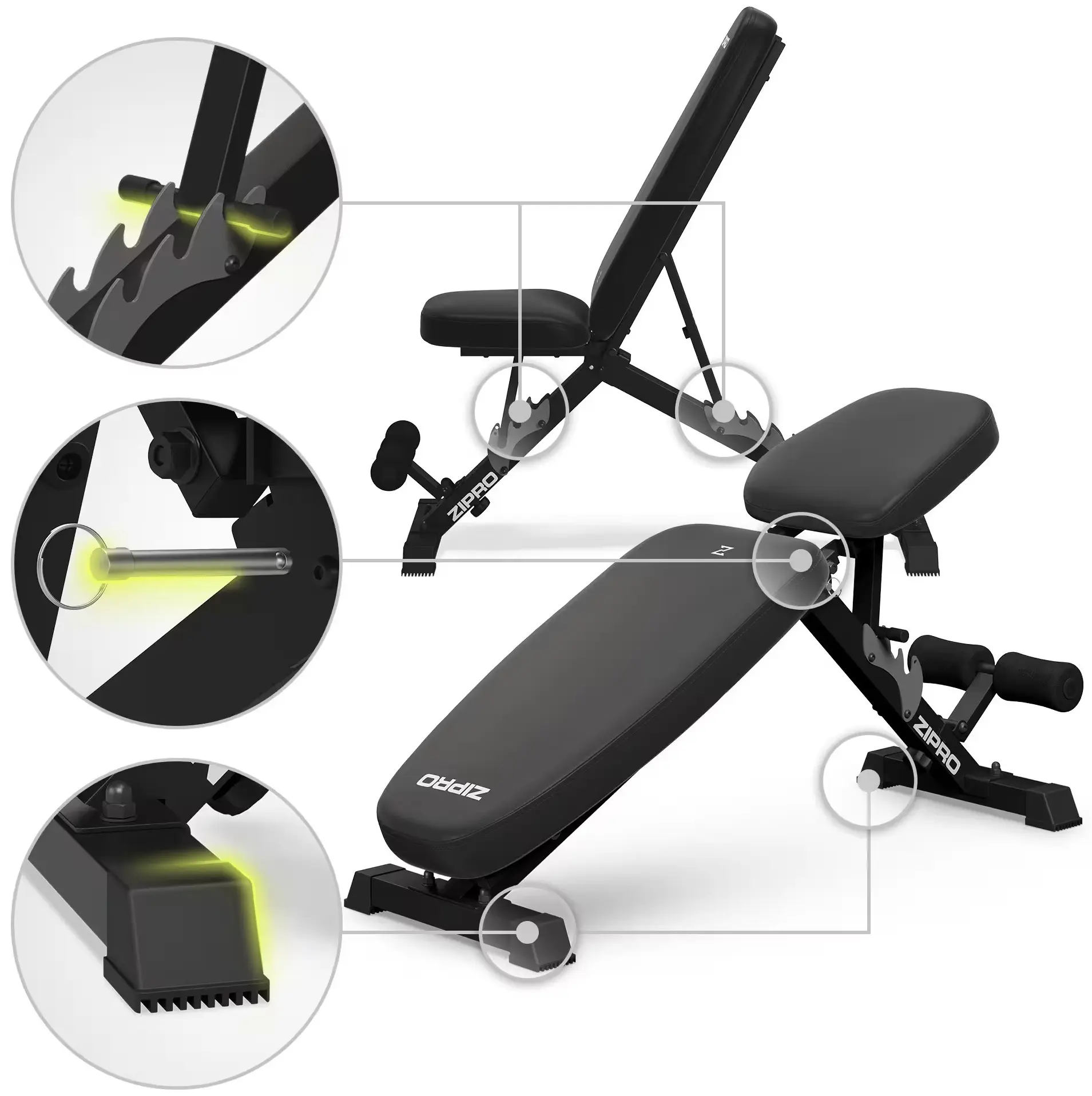 Banca forta reglabila Zipro Jacked (Black) - 4
