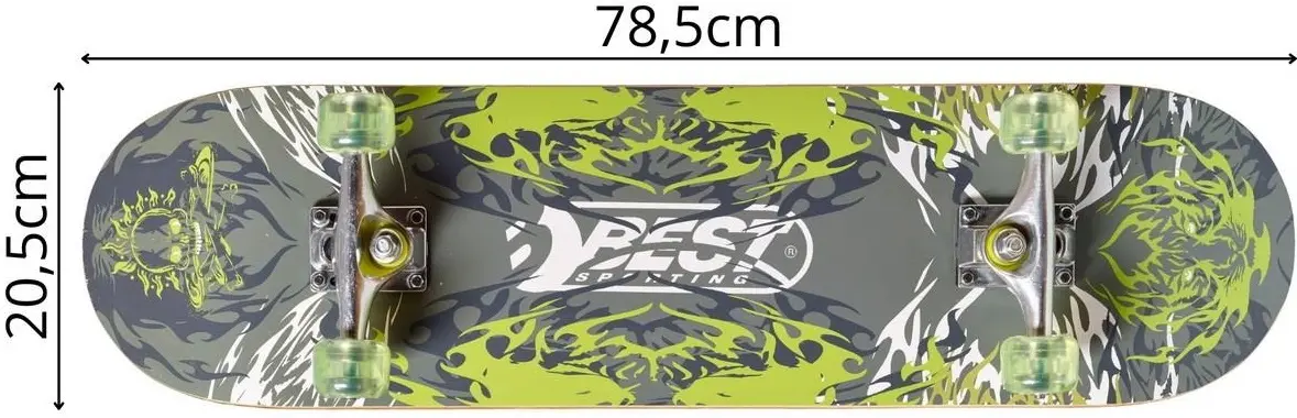 Skateboard Best Sporting Ghost 303174 (Green/Grey) - 3