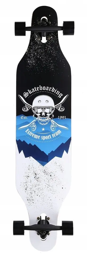 Лонгборд Nils Extreme Wood Skull (Black/White)