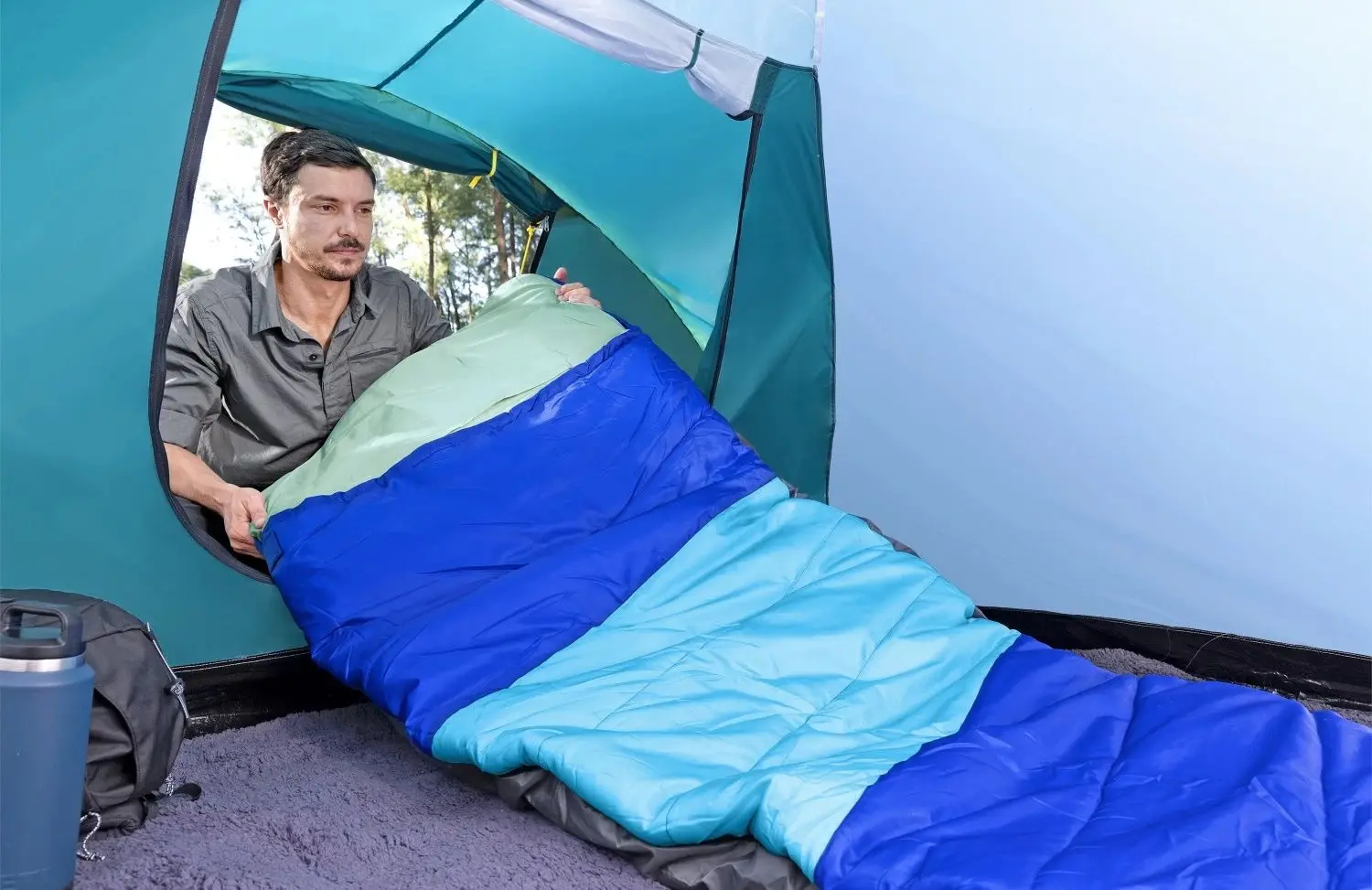 Sac de dormit Bestway WanderLite 2in1 68123 (Blue)