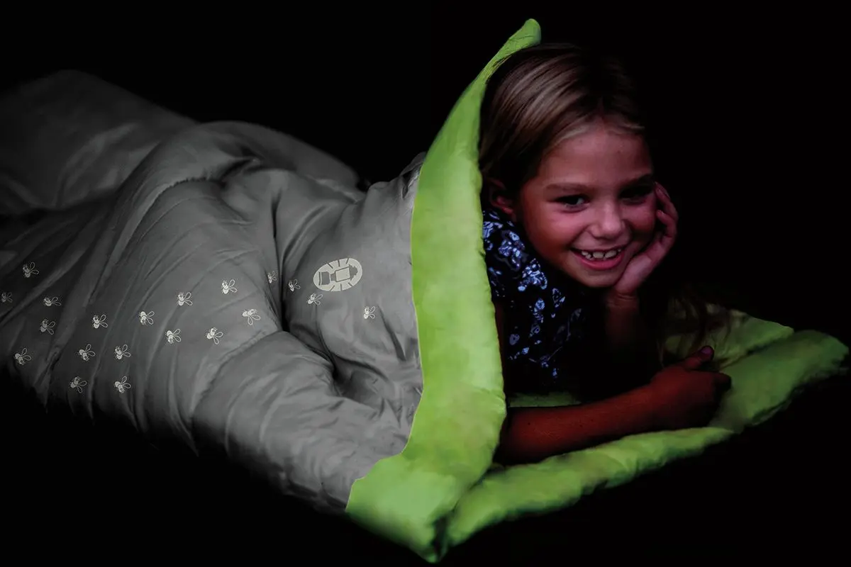 Sac de dormit pentru copii Coleman Glow in the Dark (Grey/Green) - 3