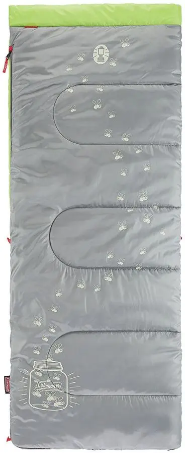 Sac de dormit pentru copii Coleman Glow in the Dark (Grey/Green)
