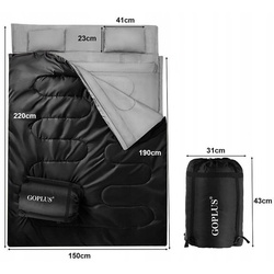 Sac de dormit dublu Costway OP3650BK (Black) Thumb