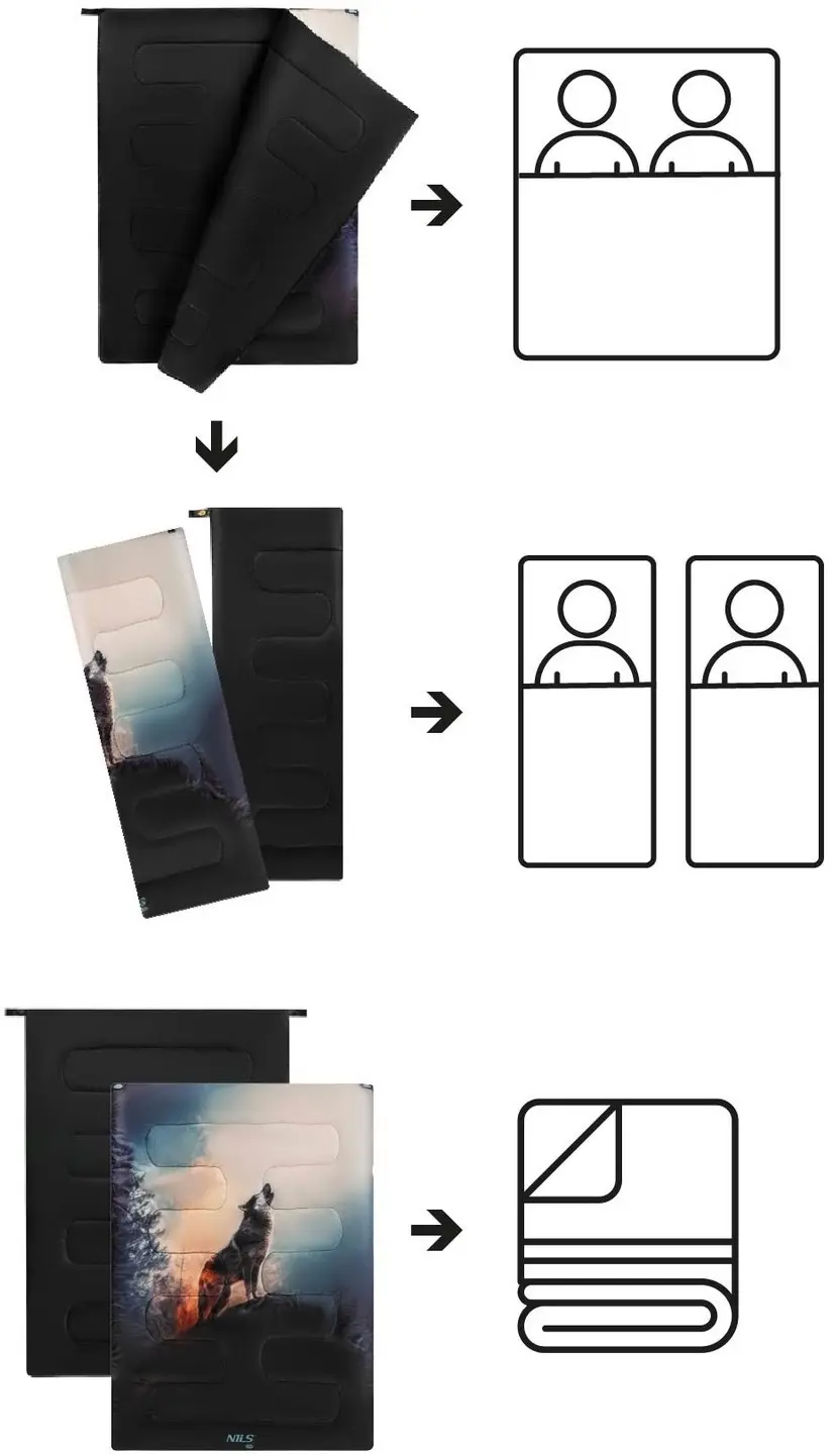 Sac de dormit Nils Camp NC3601 Wolf (Black) - 7