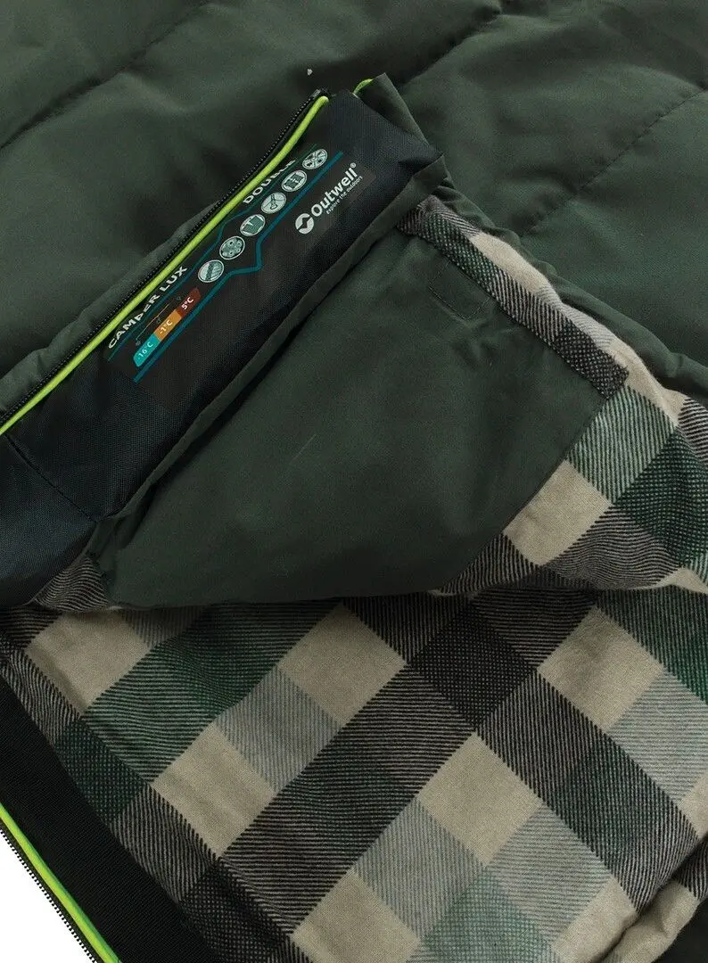 Спальный мешок Outwell Camper Lux Double 230421 (Green) - 4