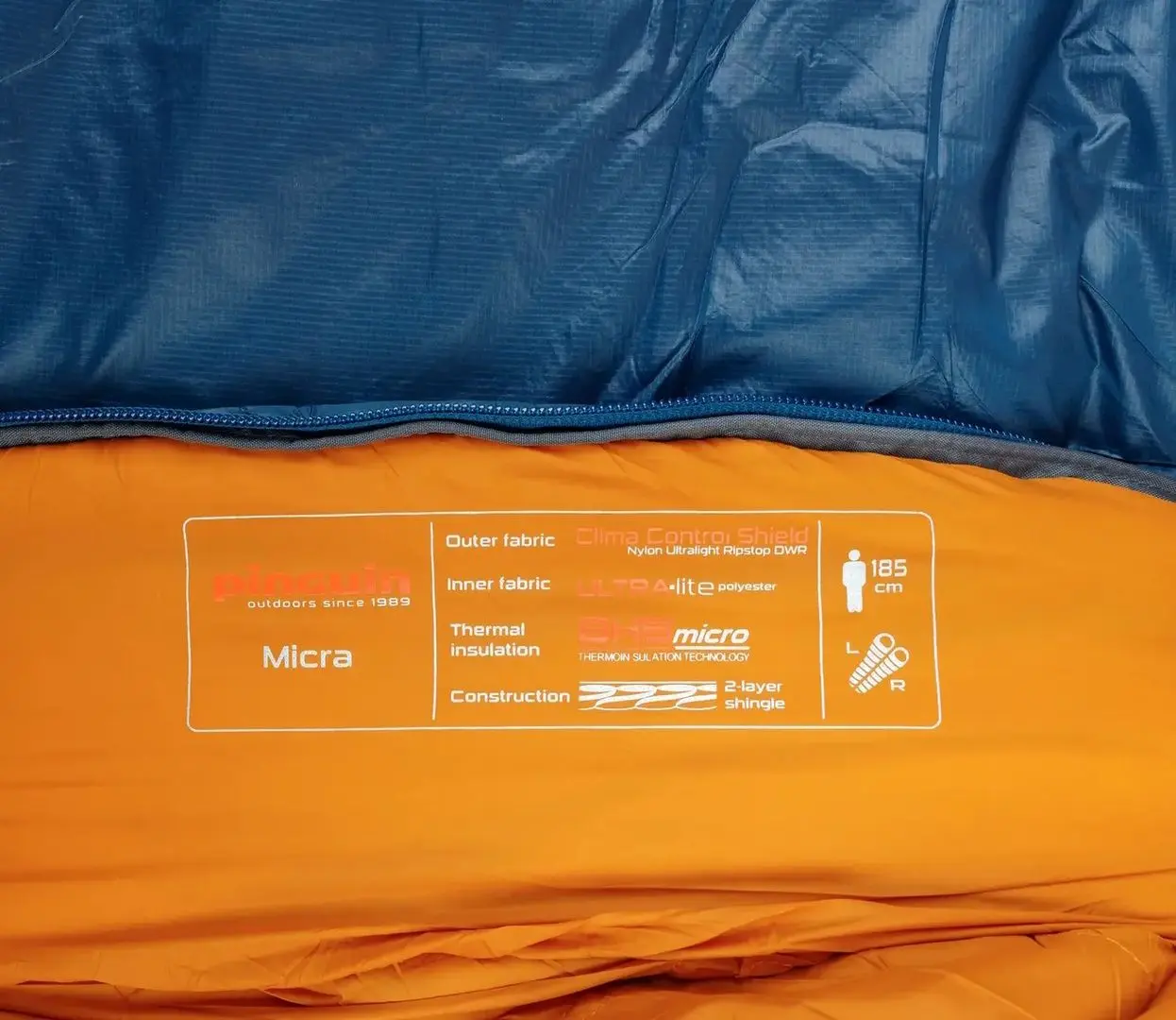 Sac de dormit Pinguin Micra 185 R (Blue)