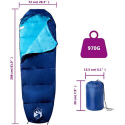 Спальный мешок VidaXL 94503 (Navy Blue/Blue) Thumb