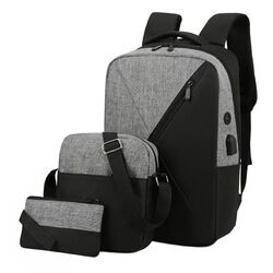 Набор рюкзак + сумка + саше Aptel BQ51D (Black/Grey)