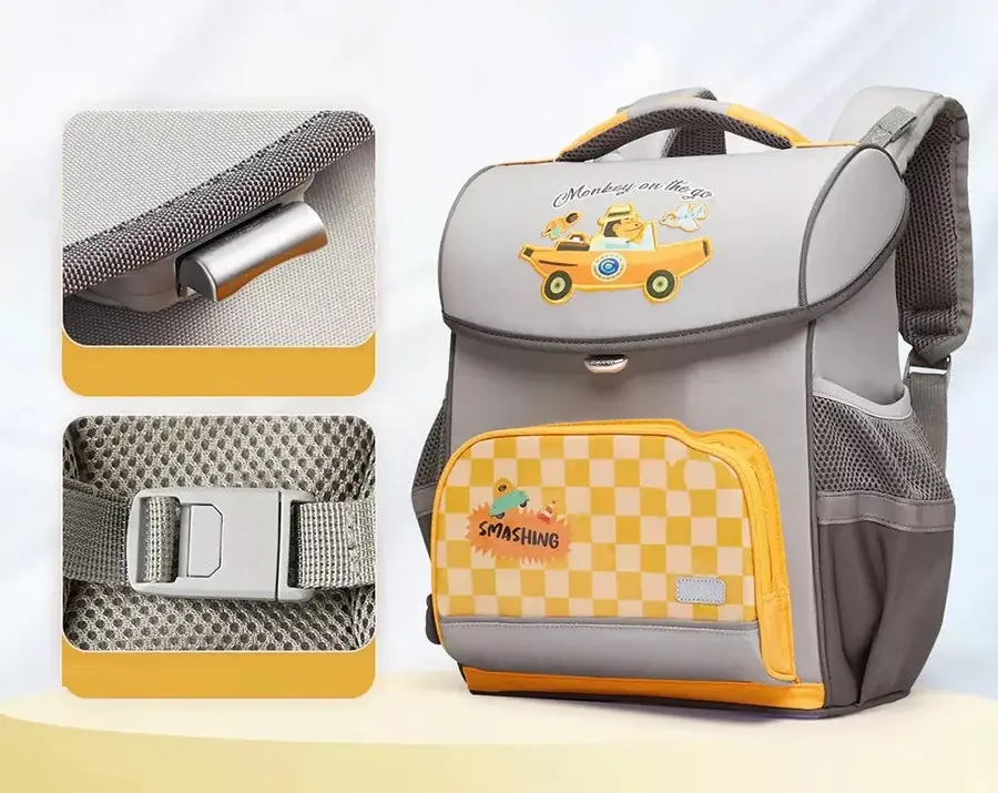 Рюкзак детский Mideer Car-Themed Design Arts Crafts (Grey/Yellow)