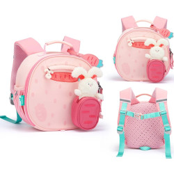 Rucsac pentru copii Mideer Snuggle Square Bunny (Pink) Thumb