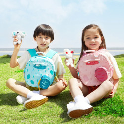 Rucsac pentru copii Mideer Snuggle Square Bunny (Pink) Thumb