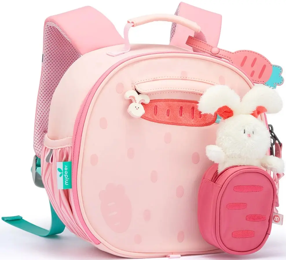 Rucsac pentru copii Mideer Snuggle Square Bunny (Pink)