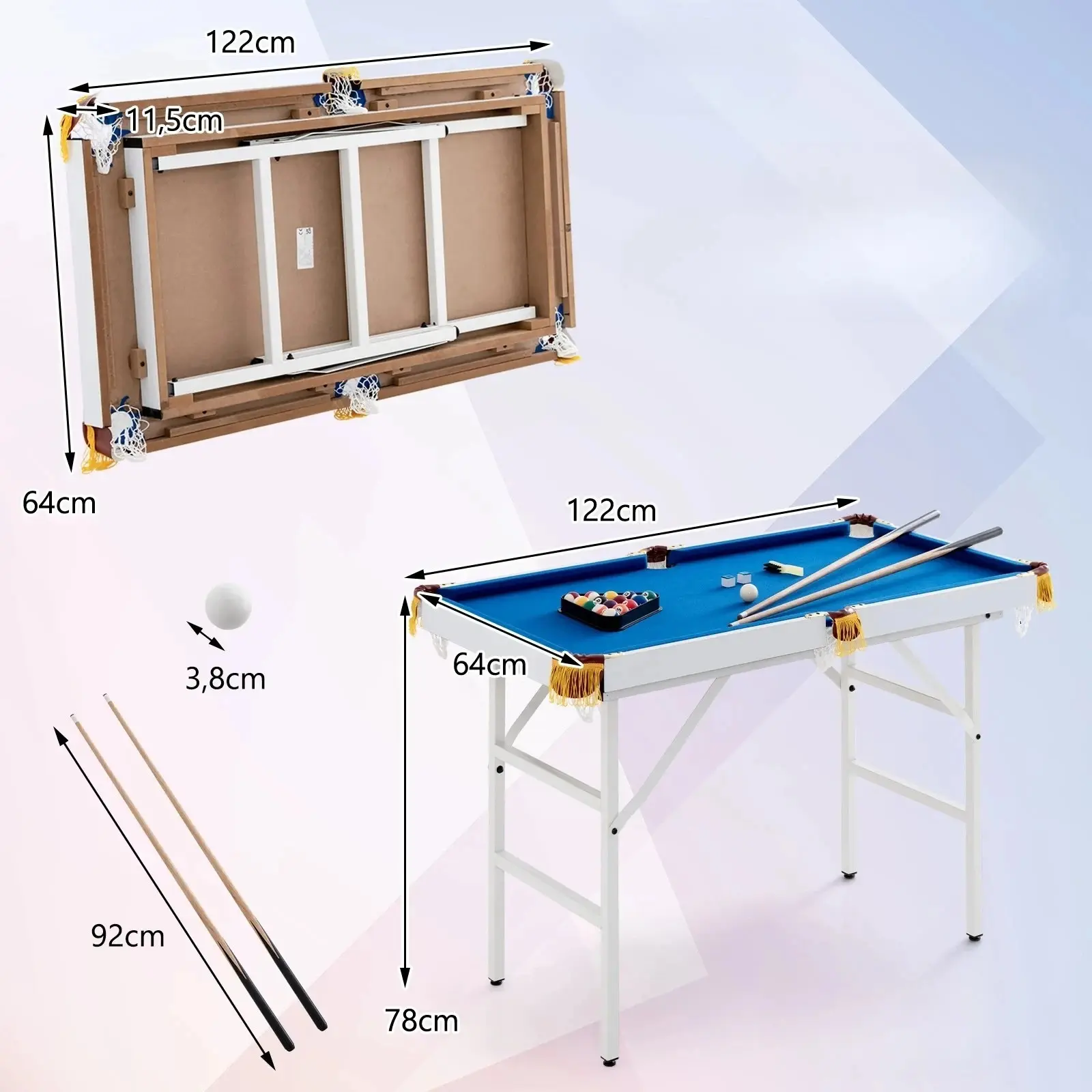 Masa de biliard Costway UY10067BL (Blue) - 2