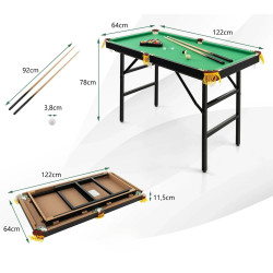 Бильярдный стол Costway UY10067GN (Black/Green) Thumb