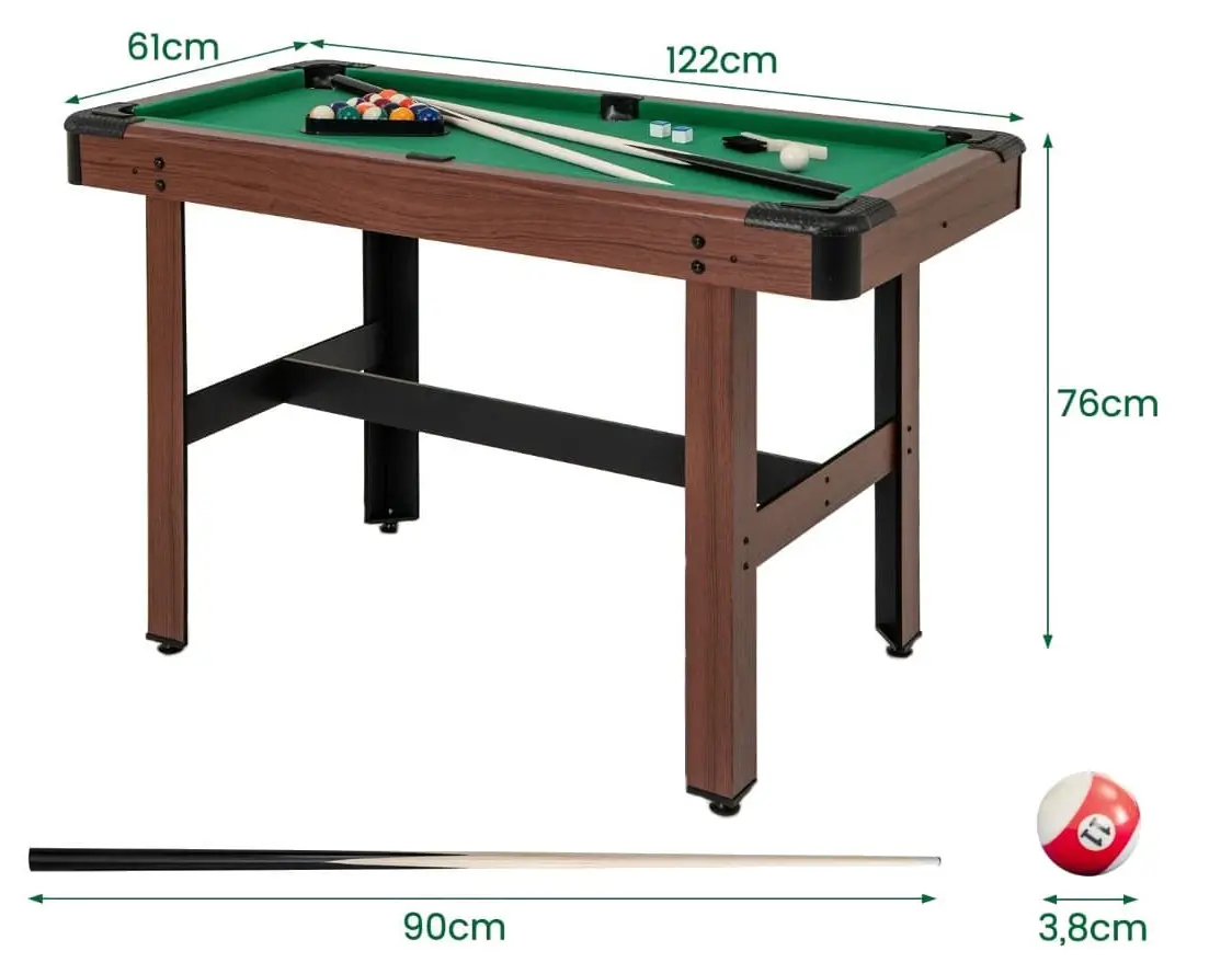 Masa de biliard Costway UY10104GN (Brown/Green) - 5