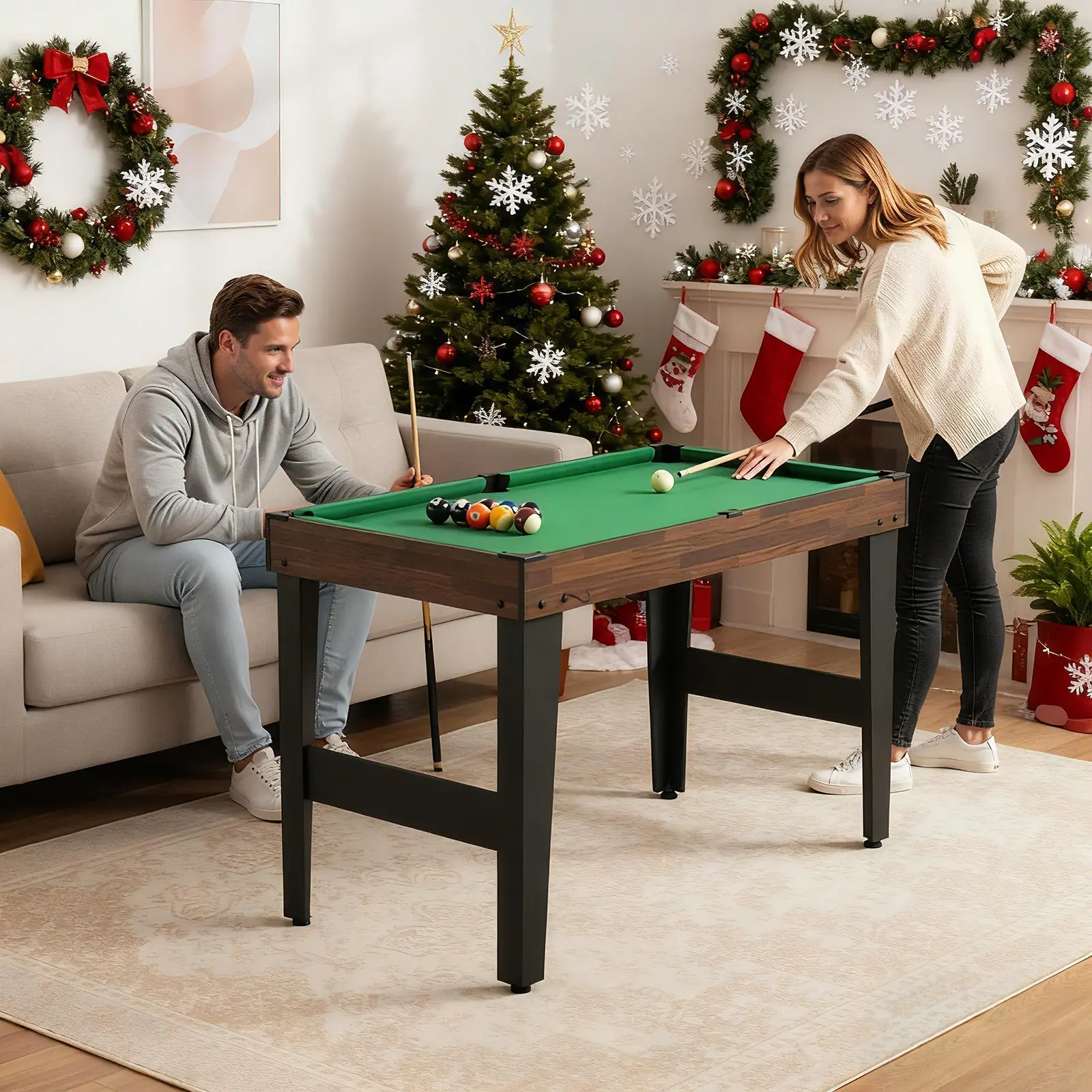 Игровой стол 10в1 Costway UY10243BN (Black/Brown) - 4