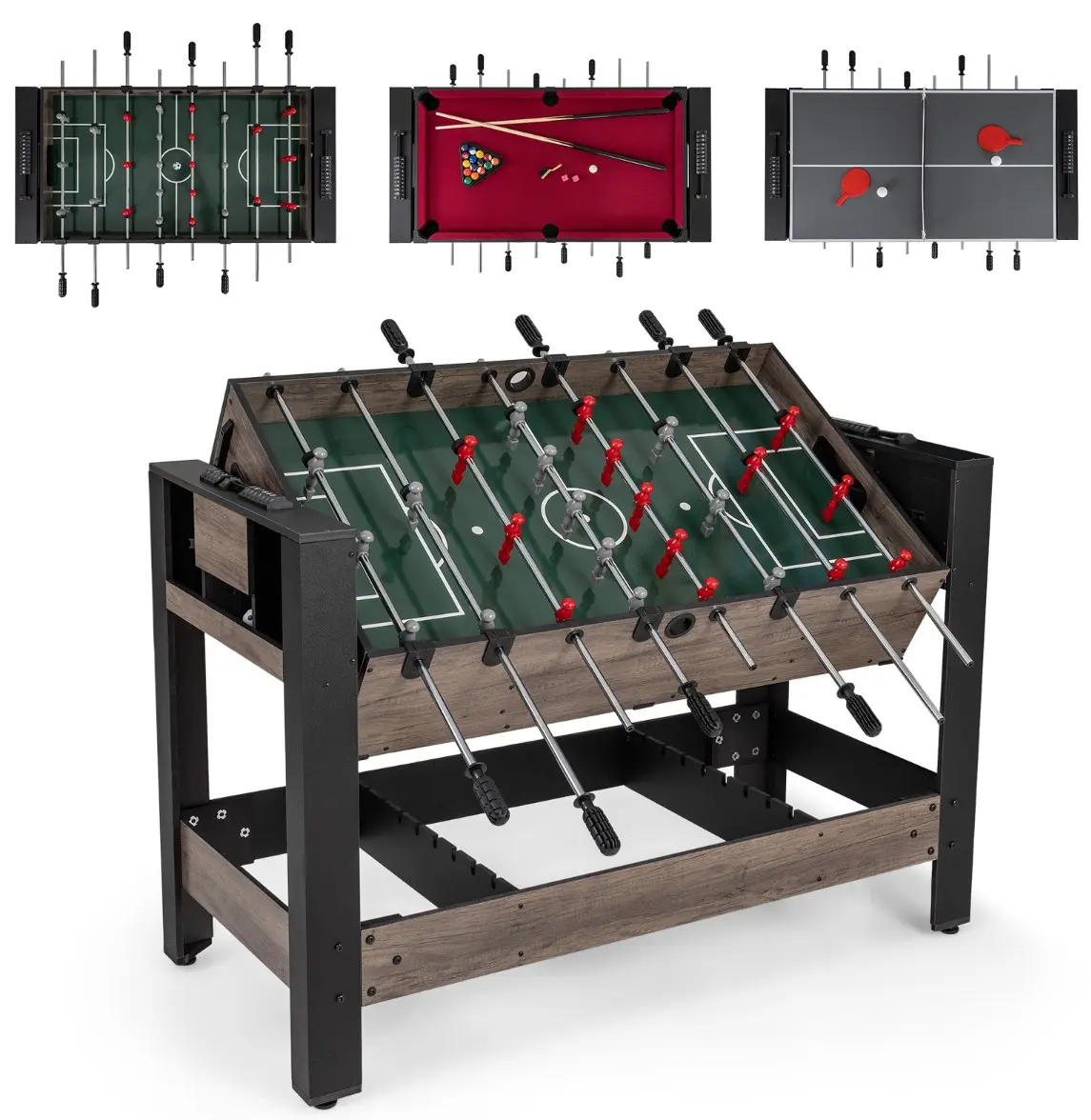 Игровой стол 3в1 Costway UY10273BN (Brown/Black) - 2