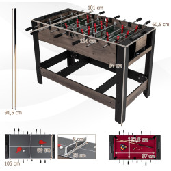 Игровой стол 3в1 Costway UY10273BN (Brown/Black) Thumb