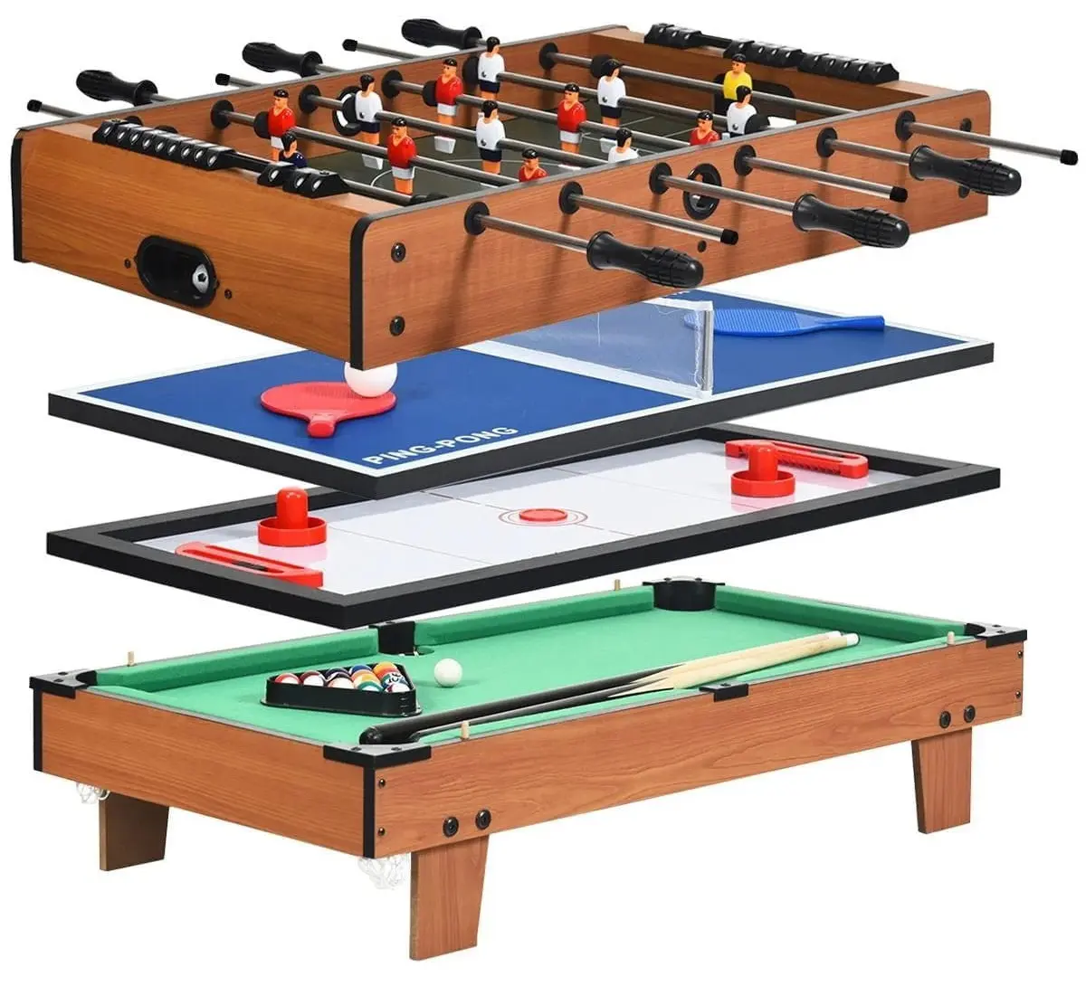 Игровой стол 4в1 Costway UY10059BN (Brown) - 2