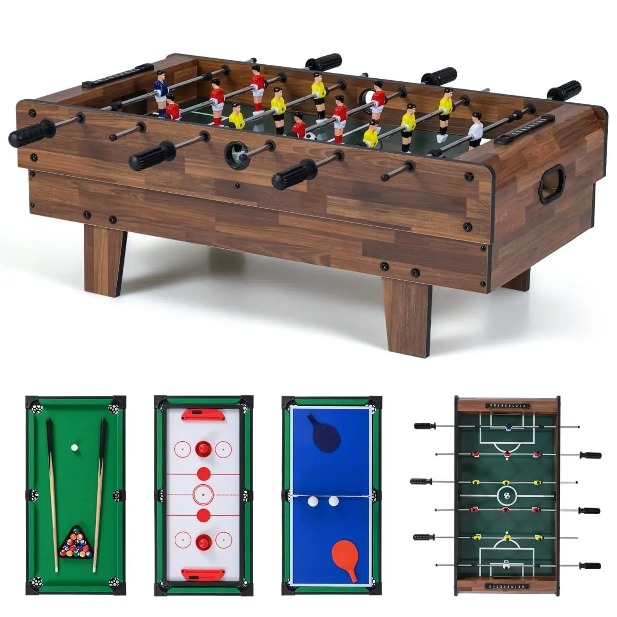 Игровой стол 4в1 Costway UY10059NA (Brown) - 2