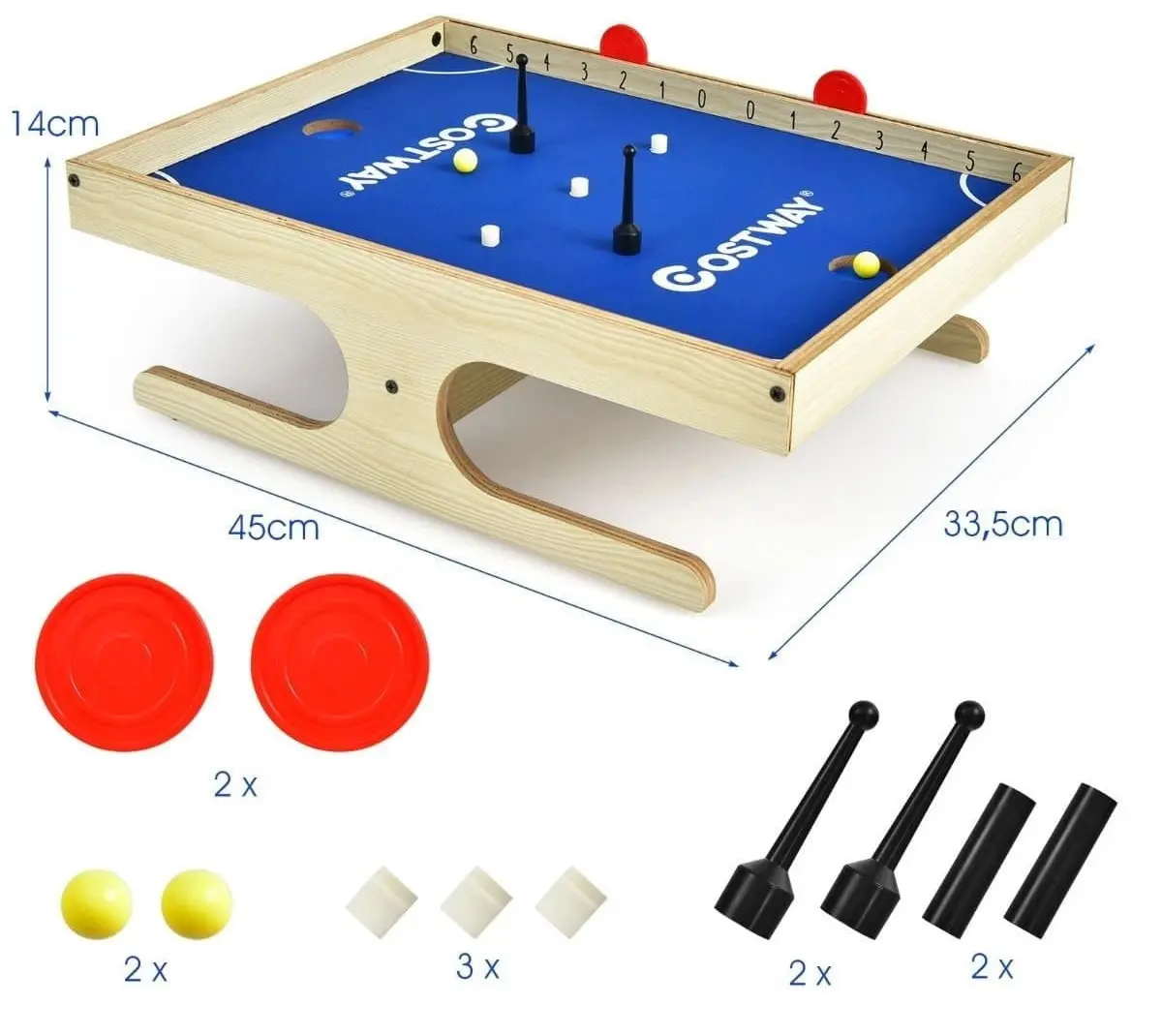 Настольный аэрохоккей Costway UY10145 (Blue)