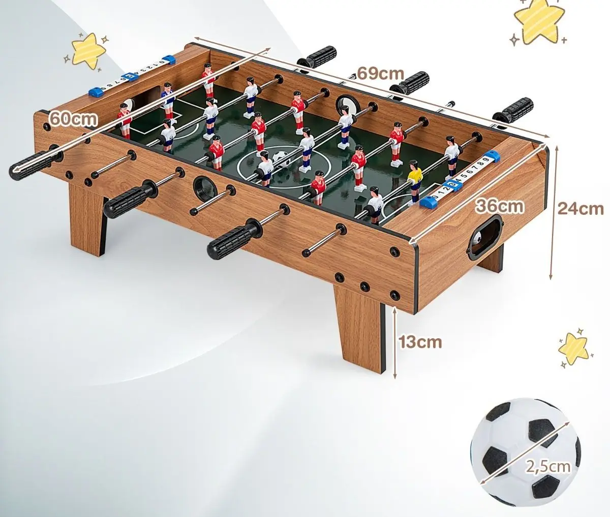 Masa de fotbal Costway UY10044BN (Brown)