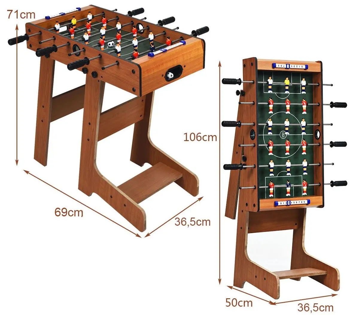Настольный футбол Costway UY10045BN (Brown) - 4