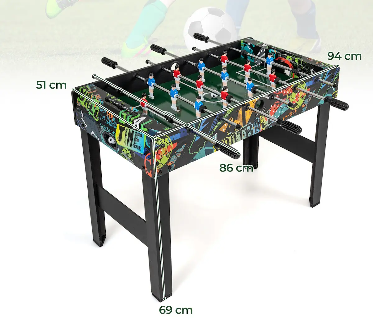 Masa de fotbal Costway UY10245BK (Black) - 2