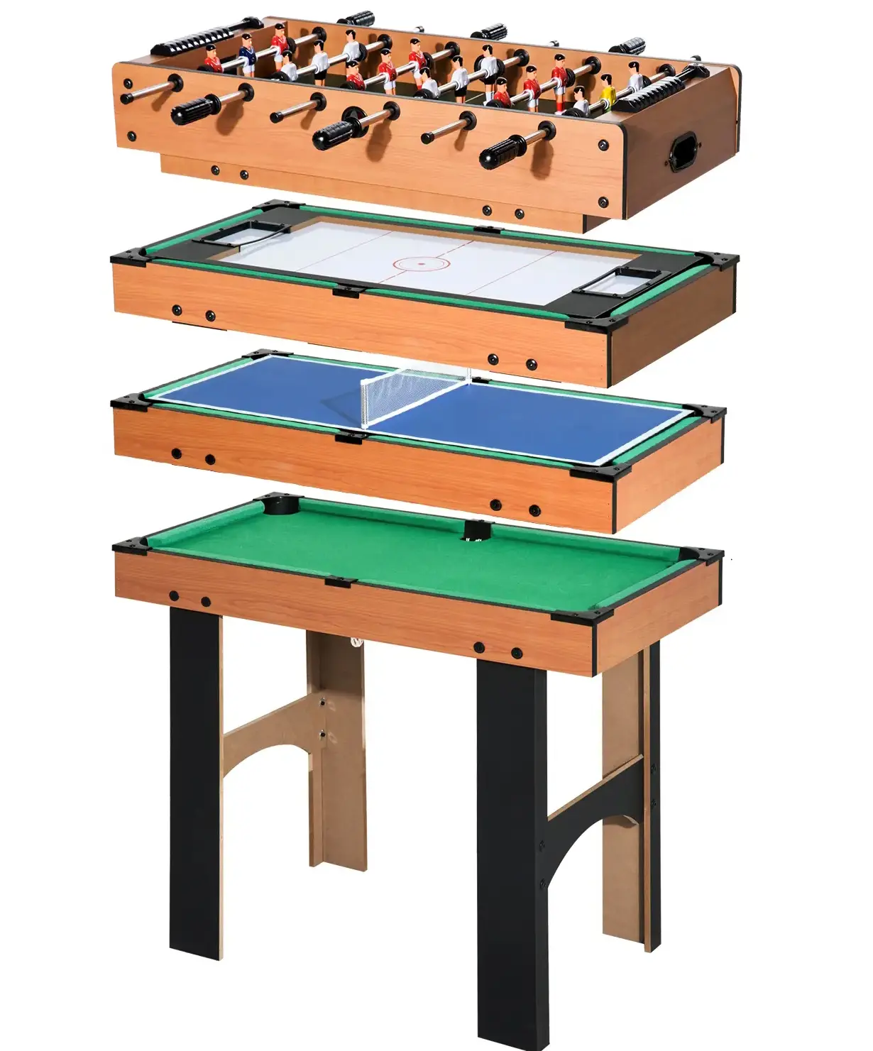 Masa de joc 4in1 Homcom A70-019V01MX (Wood/Black) - 2