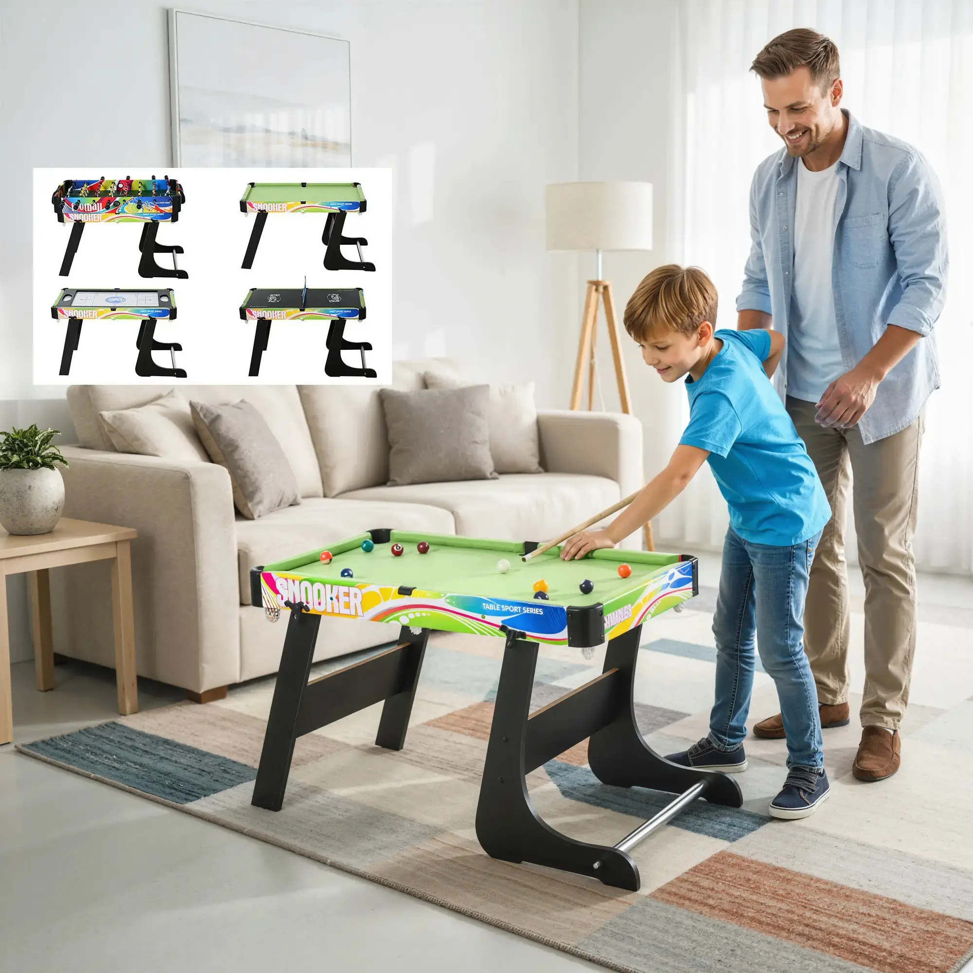 Игровой стол 4в1 Homcom A70-048 (Black) - 7