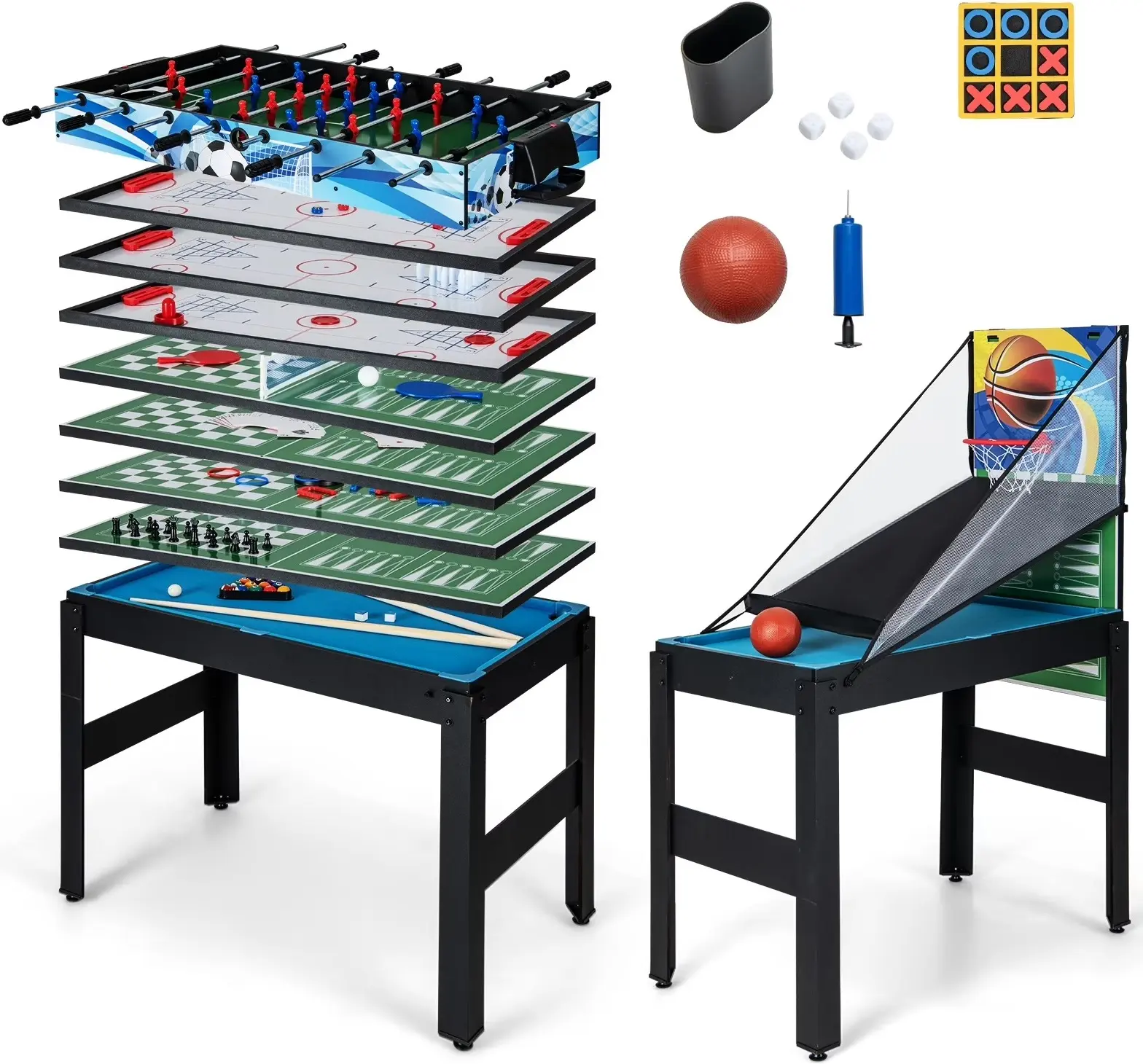 Masa pentru jocuri 14in1 Tat Biliard Volos VO124 (Black)