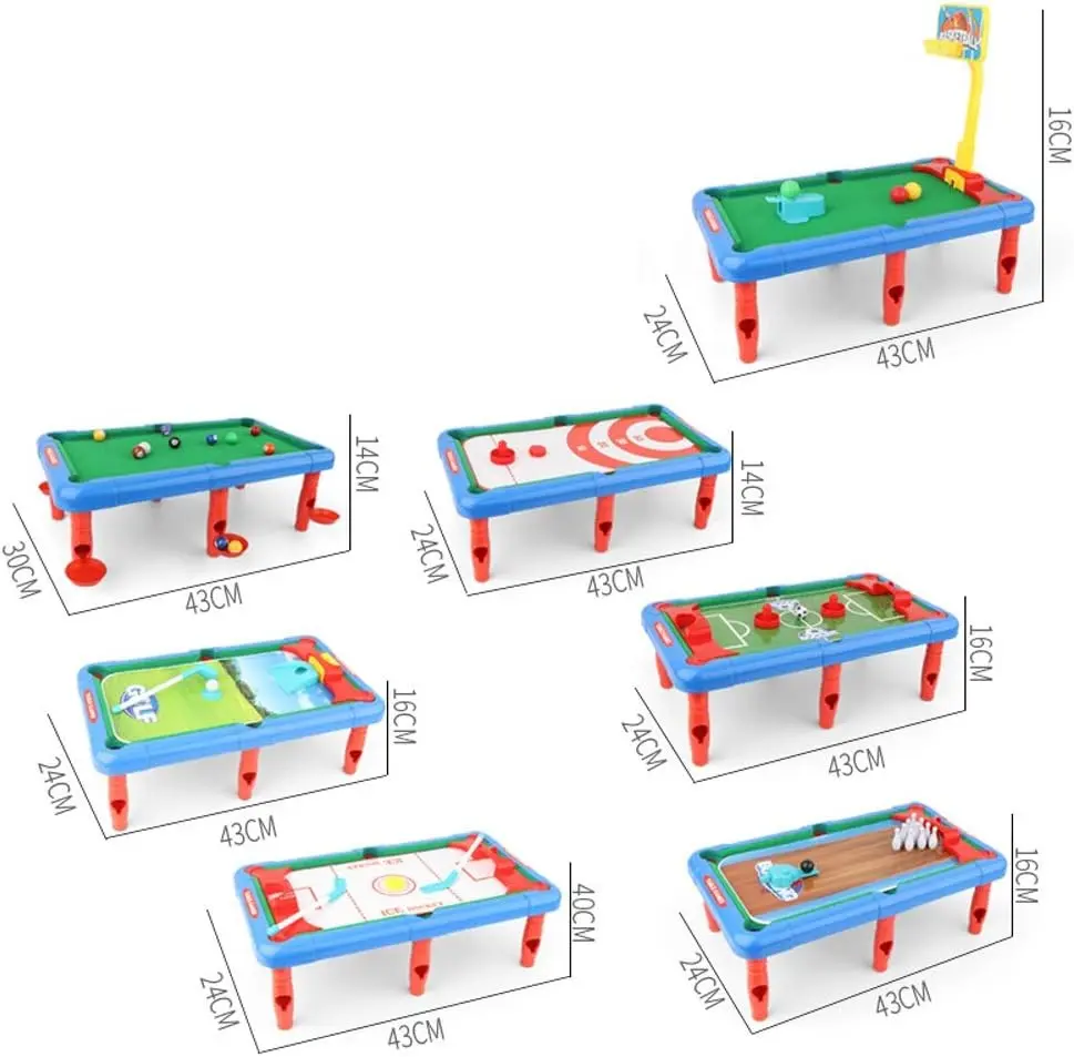 Masa pentru jocuri 7in1 Tat Biliard Seven for you (Blue/Red)