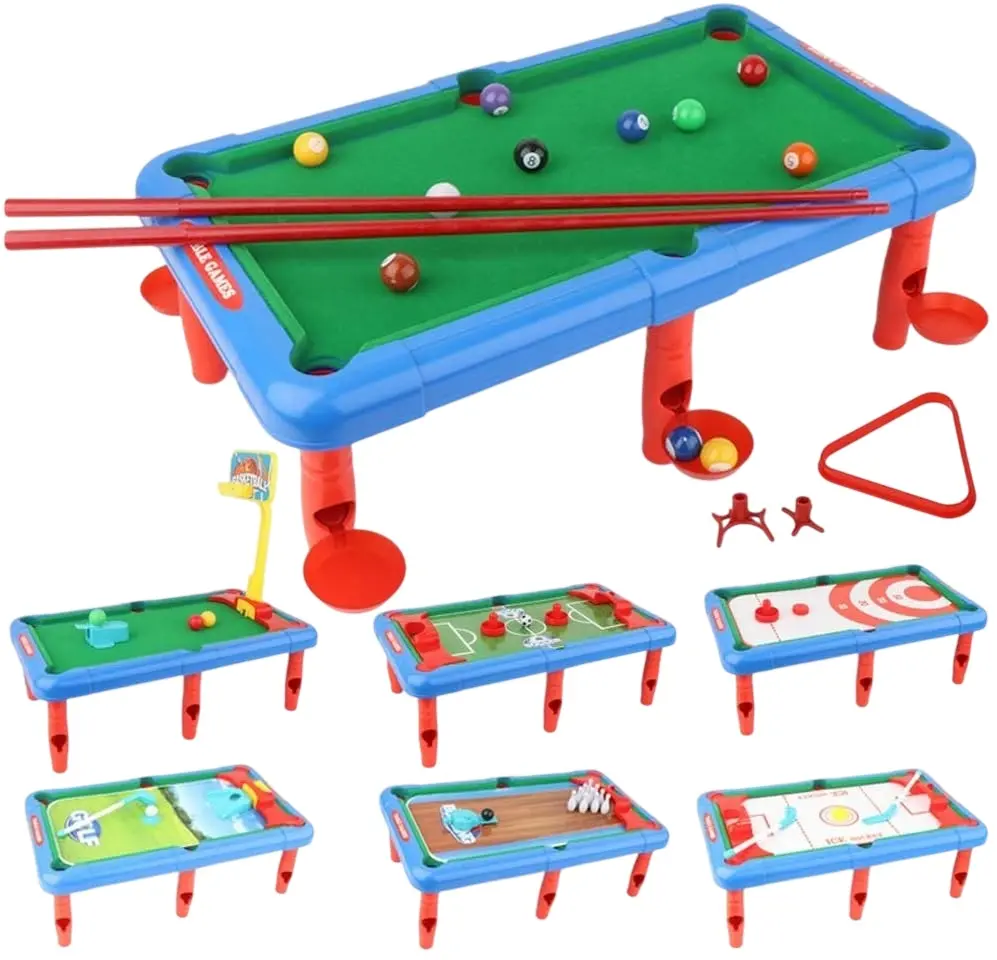 Masa pentru jocuri 7in1 Tat Biliard Seven for you (Blue/Red)