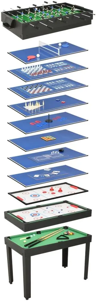 Masă de joc 15în1 VidaXL 91945 (Black)