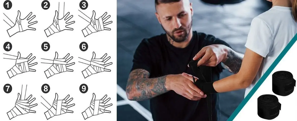 Sac de box + manusi + bandaje box Costway SP37567TU (Black/Turquoise)