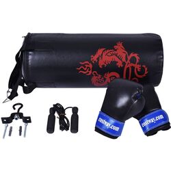 Боксерский мешок + перчатки + скакалка Costway SP34952 (Black/Red)