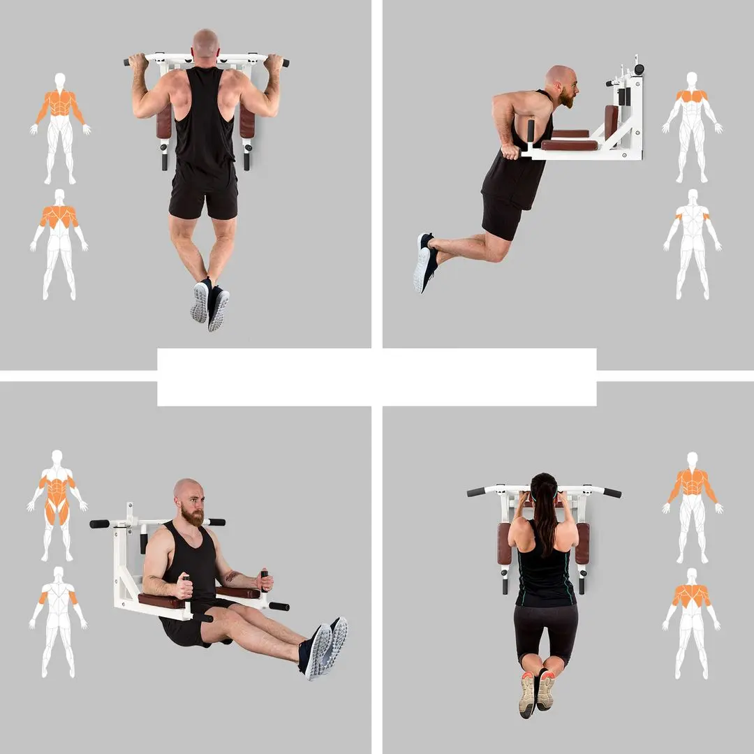 Bara tractiuni pentru perete 2in1 Klarfit Bouncer MultiGym (White)