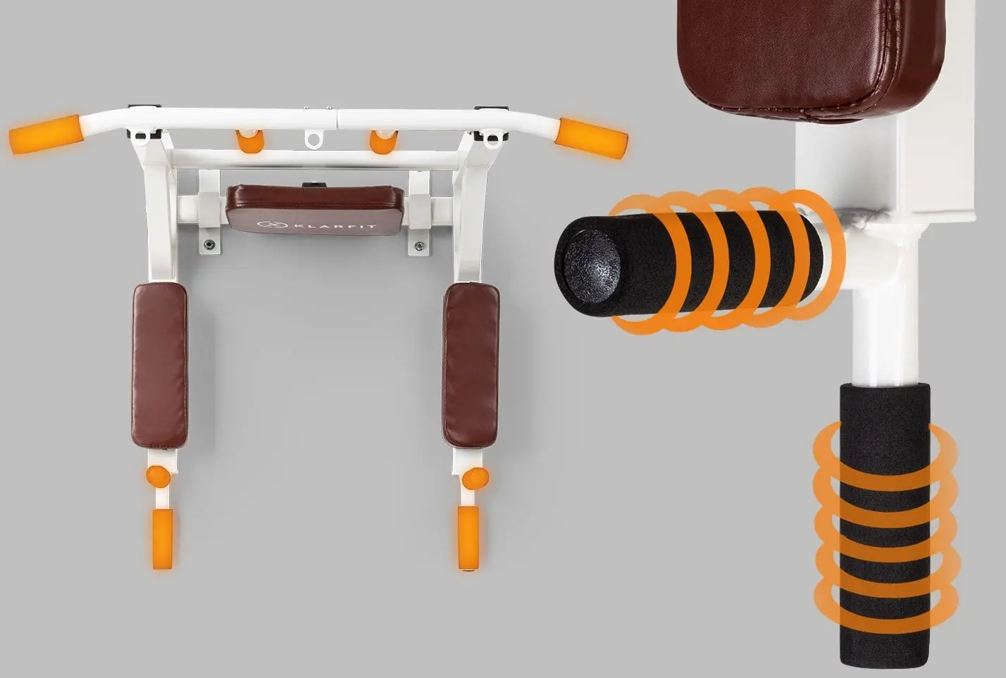 Bara tractiuni pentru perete 2in1 Klarfit Bouncer MultiGym (White)