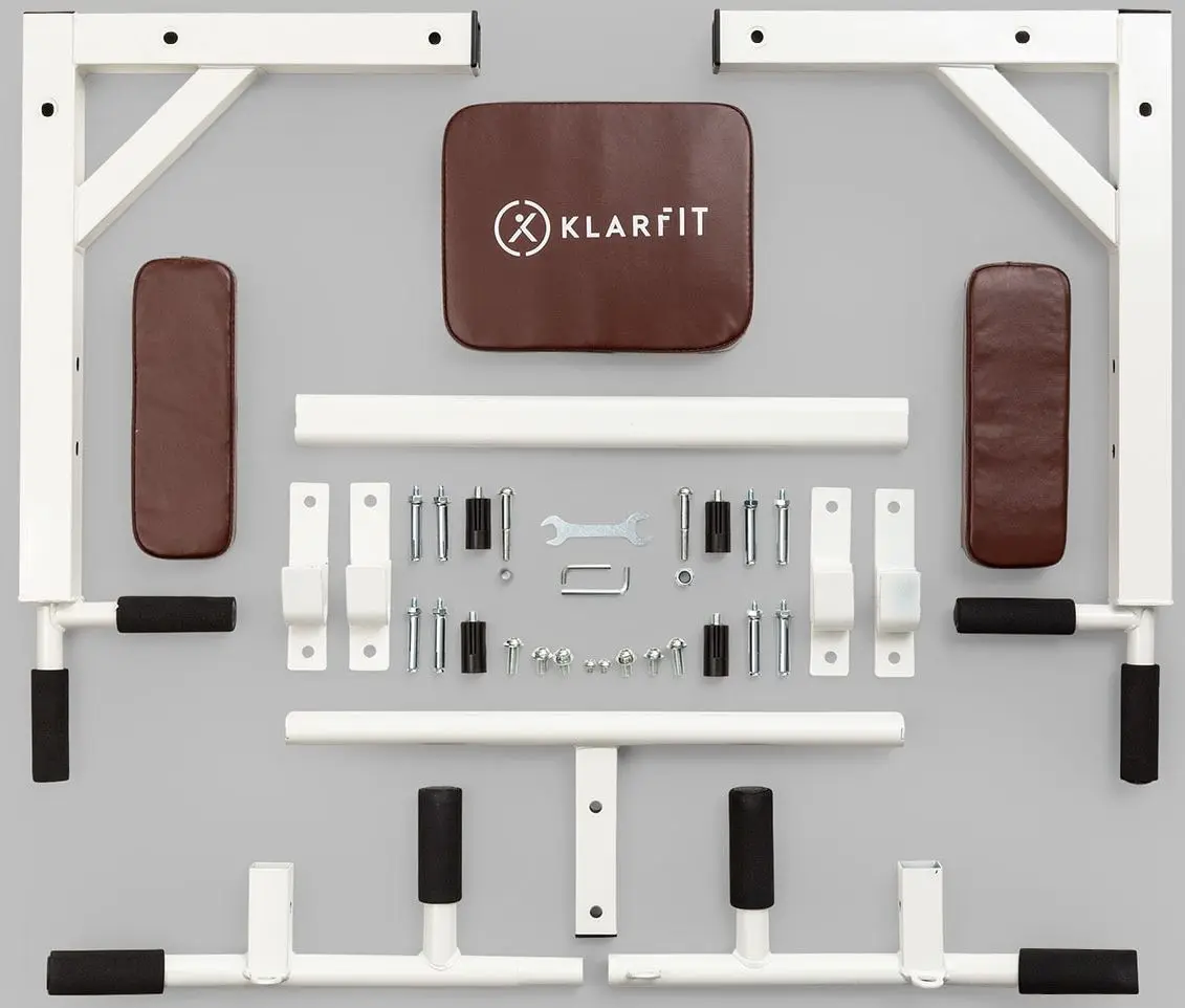 Bara tractiuni pentru perete 2in1 Klarfit Bouncer MultiGym (White)