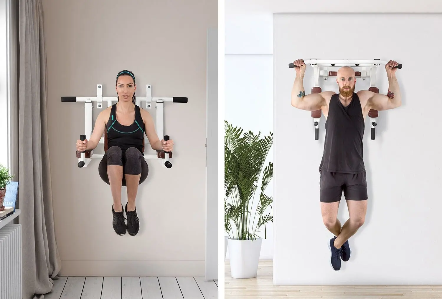 Bara tractiuni pentru perete 2in1 Klarfit Bouncer MultiGym (White)