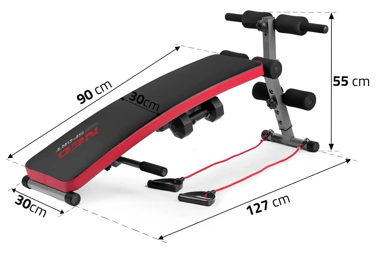 Banca Inclinata multifunctionala Neo-Sport NS-211 (Black/Red)